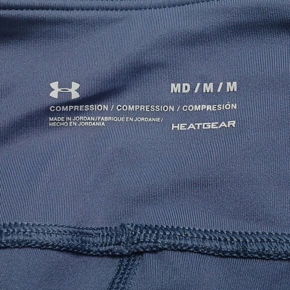 UNDER ARMOUR WOMENS HEATGEAR COMPRESSION MILEAGE GRAPHIC CAPRI BLUE Sz M NWOT - Picture 7 of 10